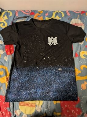 AMIRI Black MA Logo Galaxy T-Shirt Paint Splatter - Size M - NWT